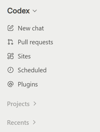 Codex App Project and Task Interface